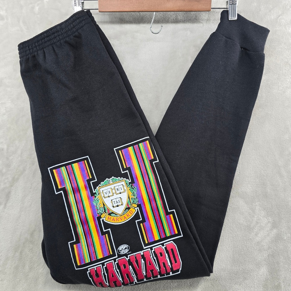 Vantage Harvard Sweatpants‎ Mens Large Black Vintage 90s Made In USA Joggers